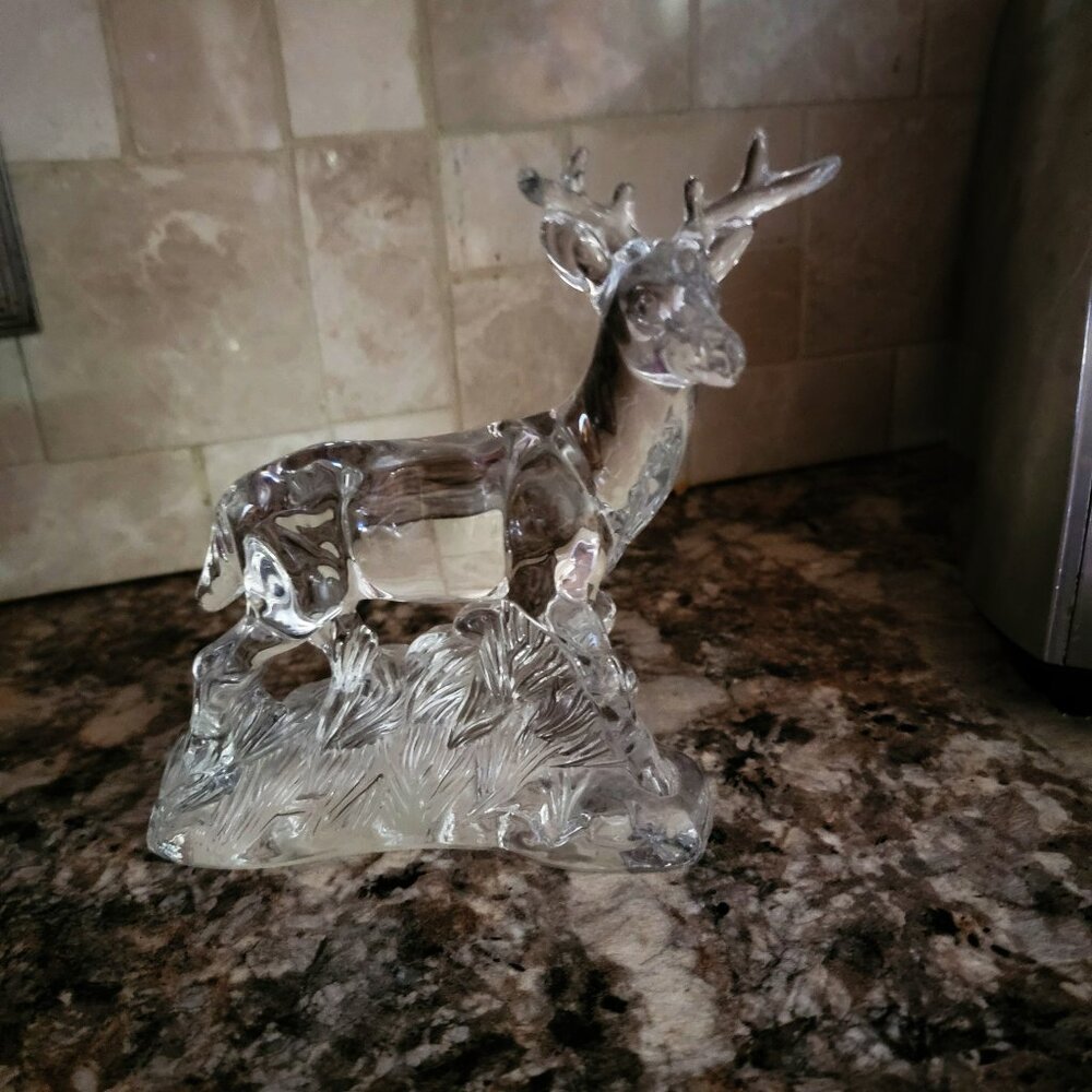 Vintage Princess House Crystal Deer Figure-1990's